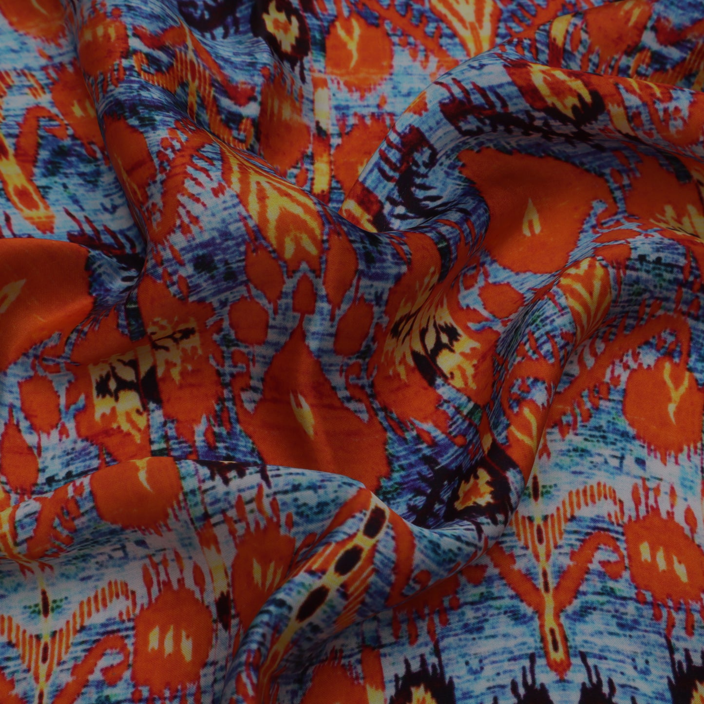 Multi Color Modal Satin Print Fabric