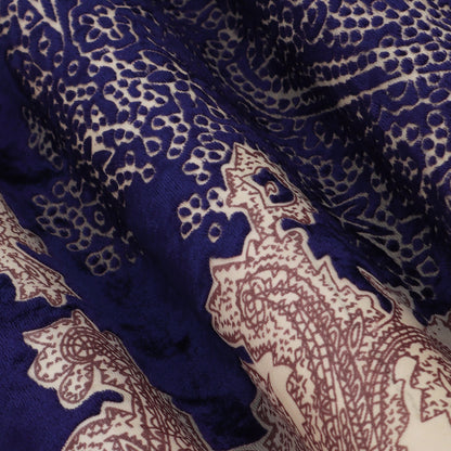 Blue Color Pure Brasso Velvet Fabric