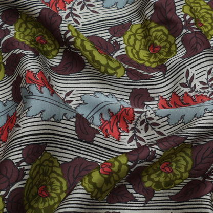 Multi Color Modal Satin Print Fabric