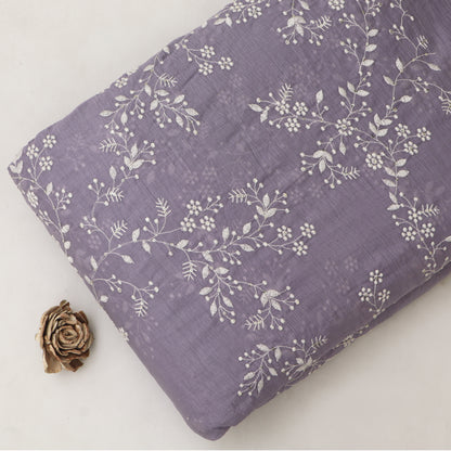 Crush Mul Chanderi Embroidery Fabric