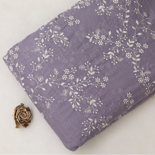 Crush Mul Chanderi Embroidery Fabric