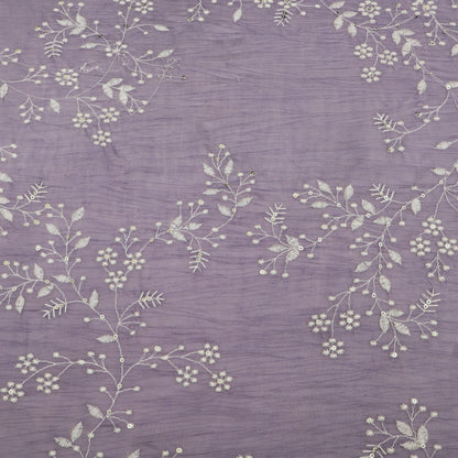 Crush Mul Chanderi Embroidery Fabric