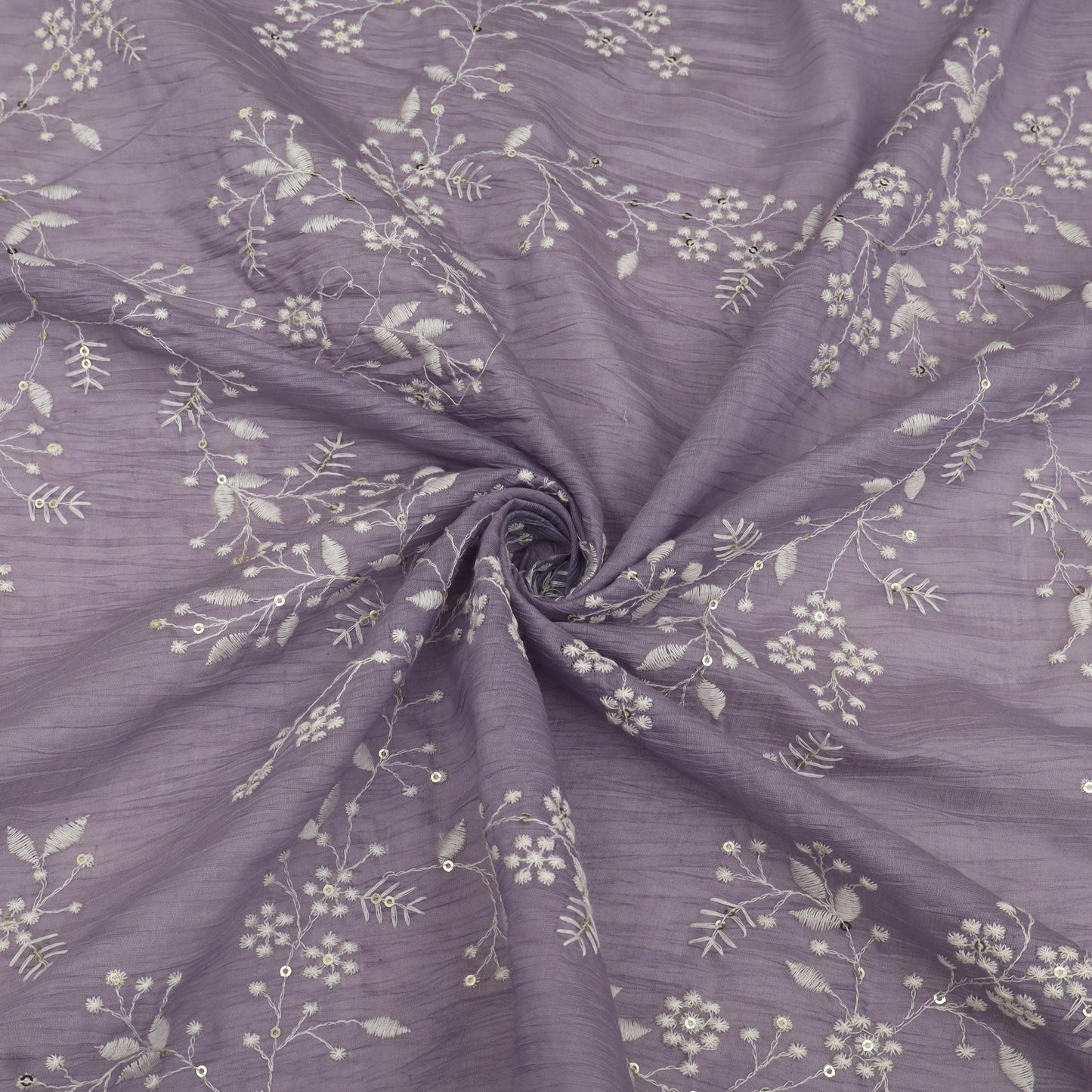 Crush Mul Chanderi Embroidery Fabric