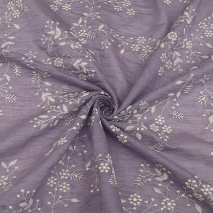 Crush Mul Chanderi Embroidery Fabric