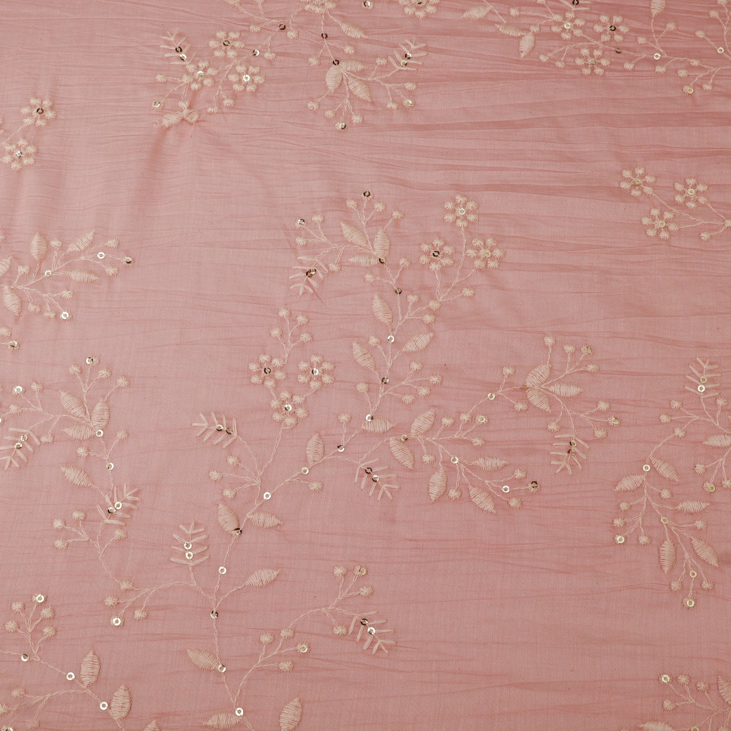 Crush Mul Chanderi Embroidery Fabric