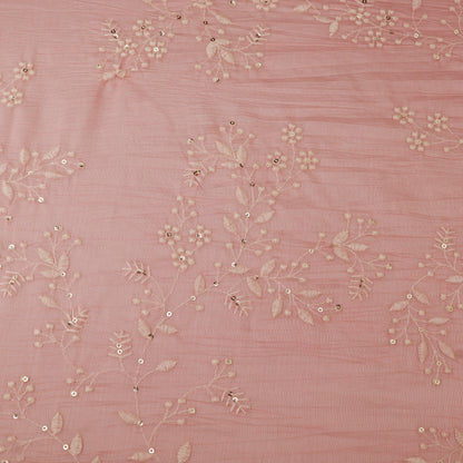 Crush Mul Chanderi Embroidery Fabric