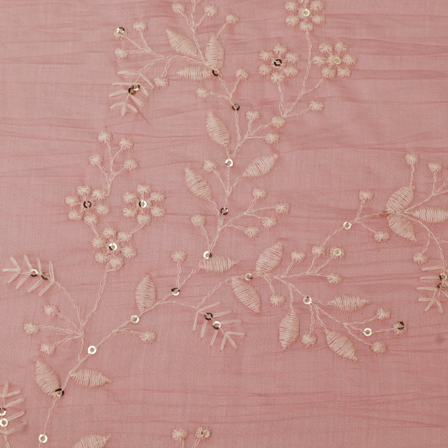 Crush Mul Chanderi Embroidery Fabric