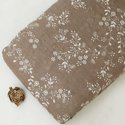 Crush Mul Chanderi Embroidery Fabric