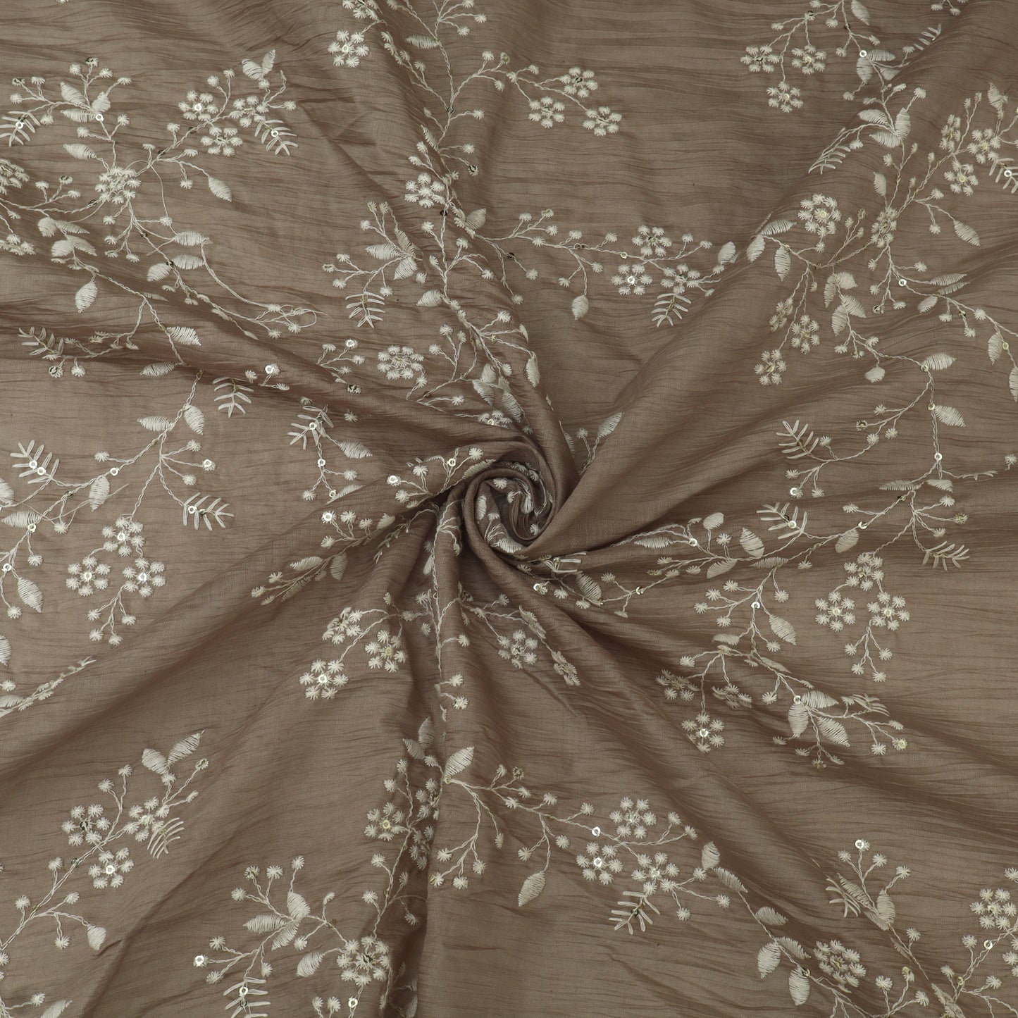 Crush Mul Chanderi Embroidery Fabric
