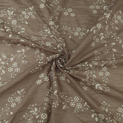 Crush Mul Chanderi Embroidery Fabric