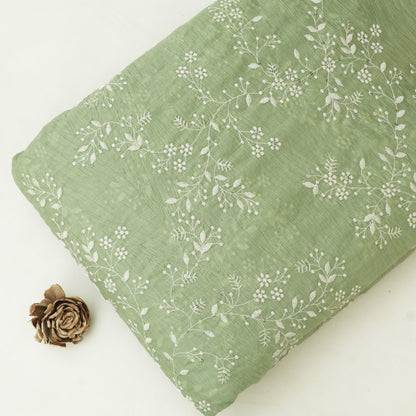 Crush Mul Chanderi Embroidery Fabric