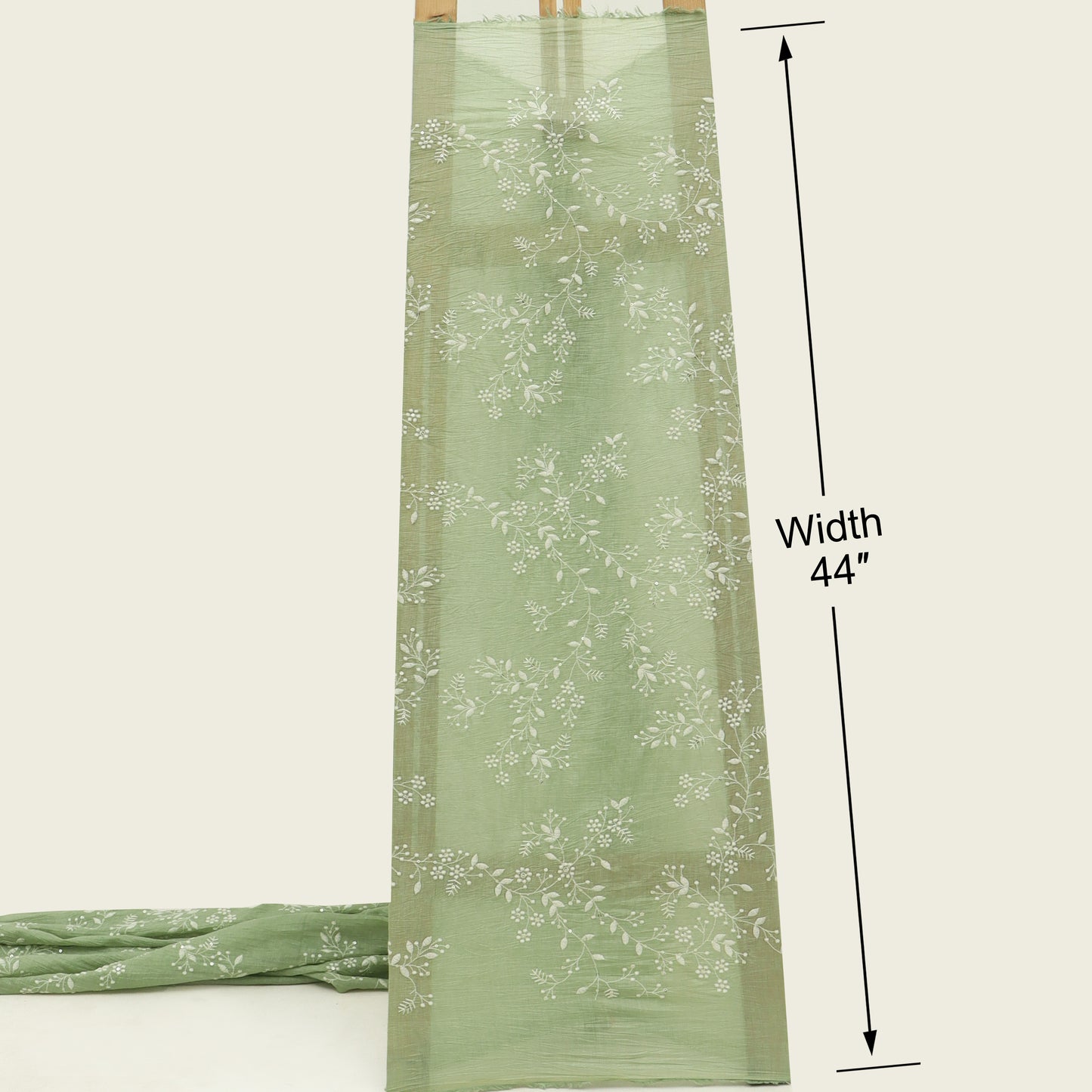Crush Mul Chanderi Embroidery Fabric