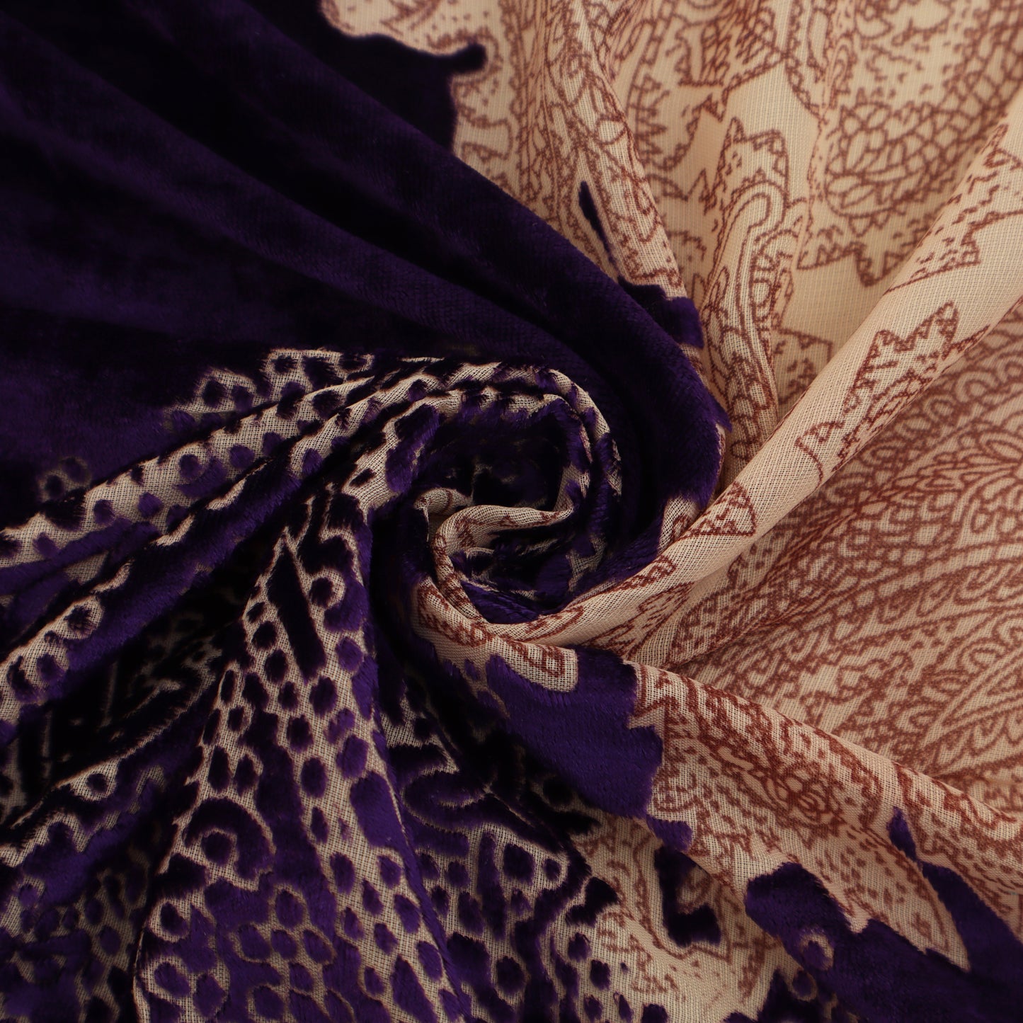 Purple Color Pure Brasso Velvet Fabric