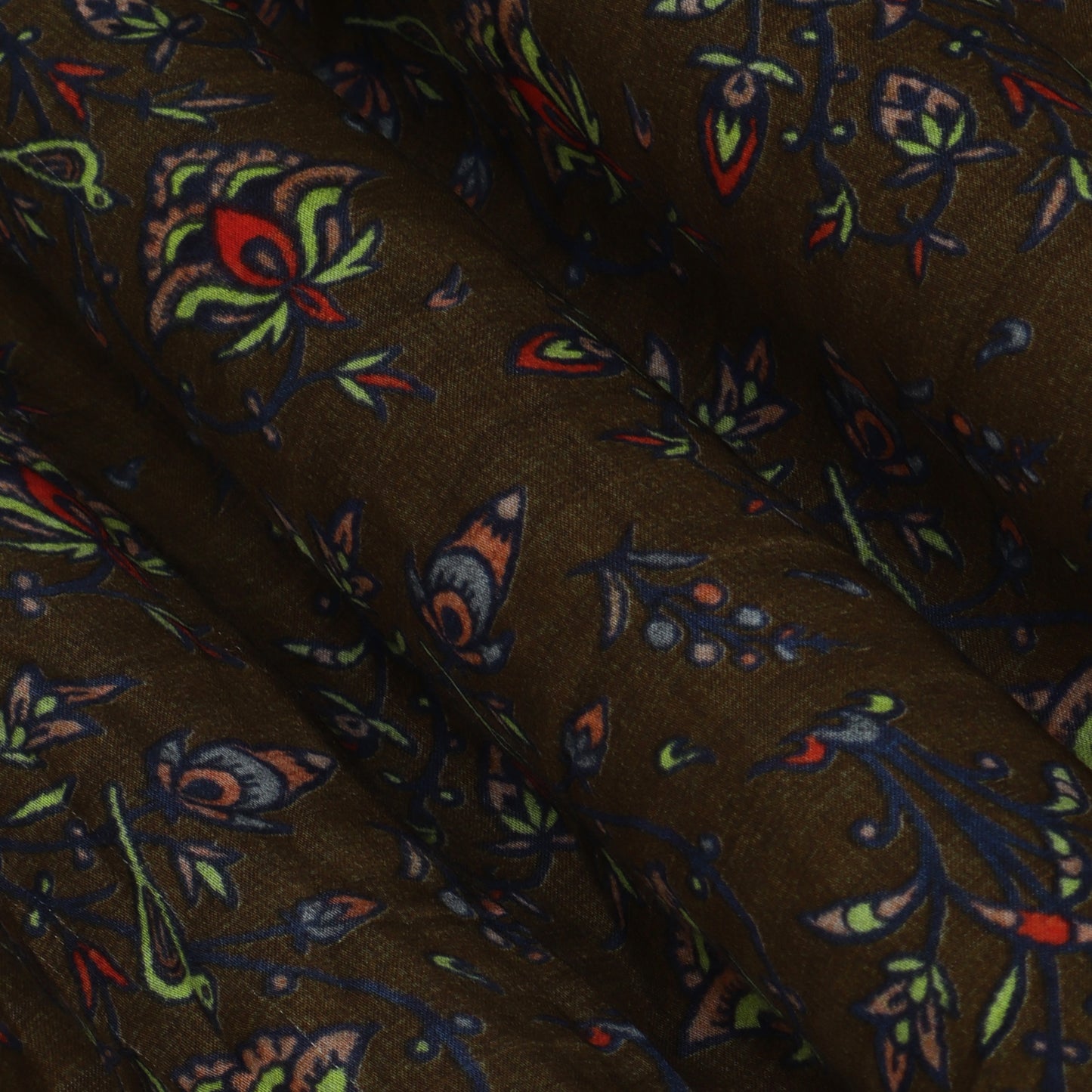 Multi Color Modal Satin Print Fabric