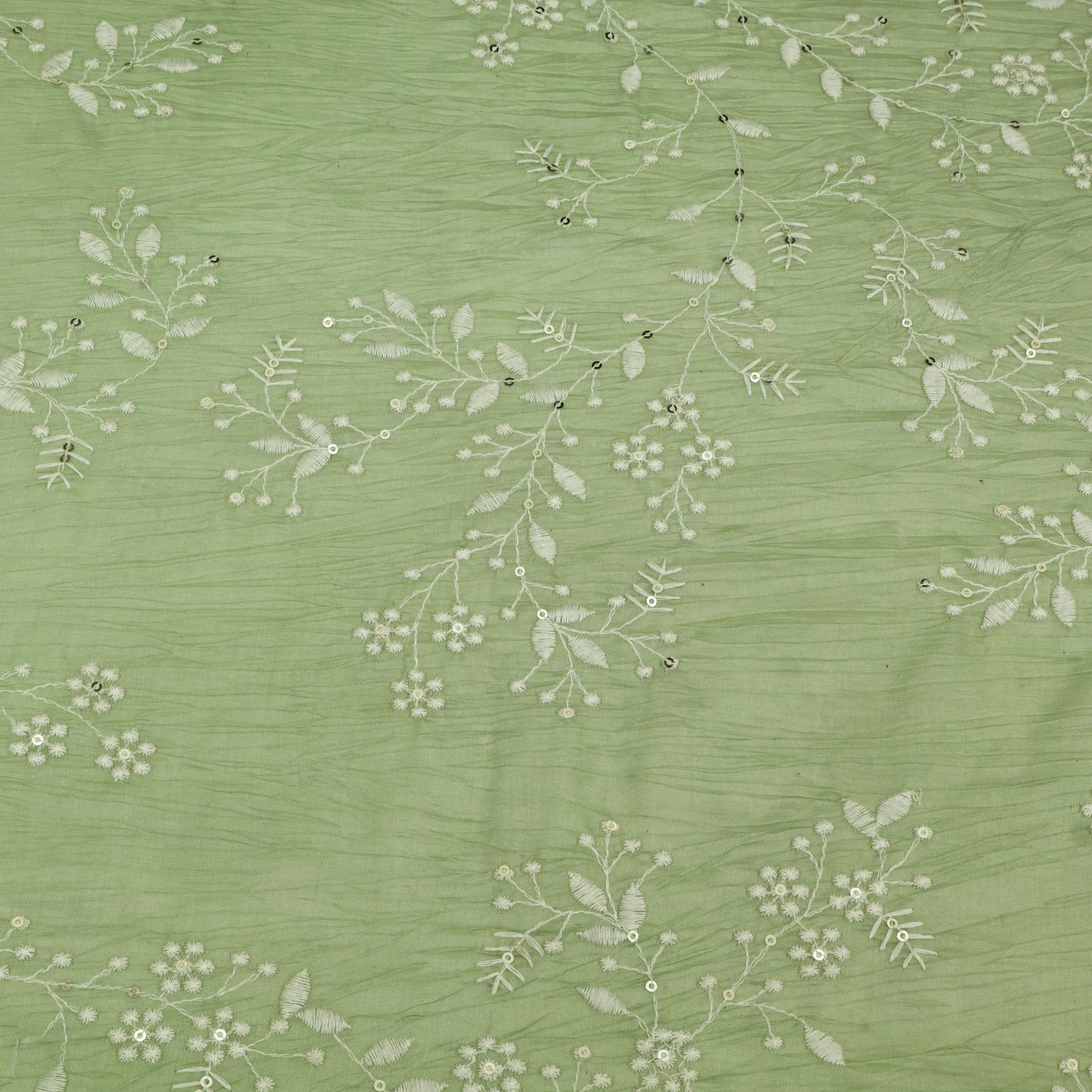 Crush Mul Chanderi Embroidery Fabric