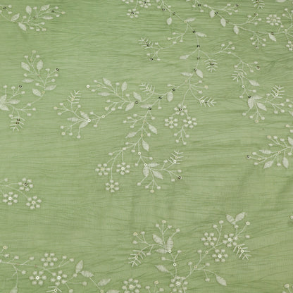 Crush Mul Chanderi Embroidery Fabric