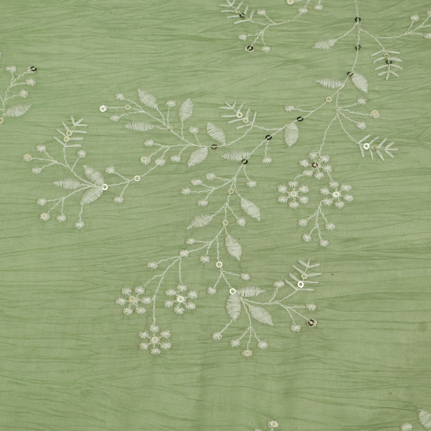 Crush Mul Chanderi Embroidery Fabric