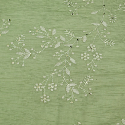 Crush Mul Chanderi Embroidery Fabric