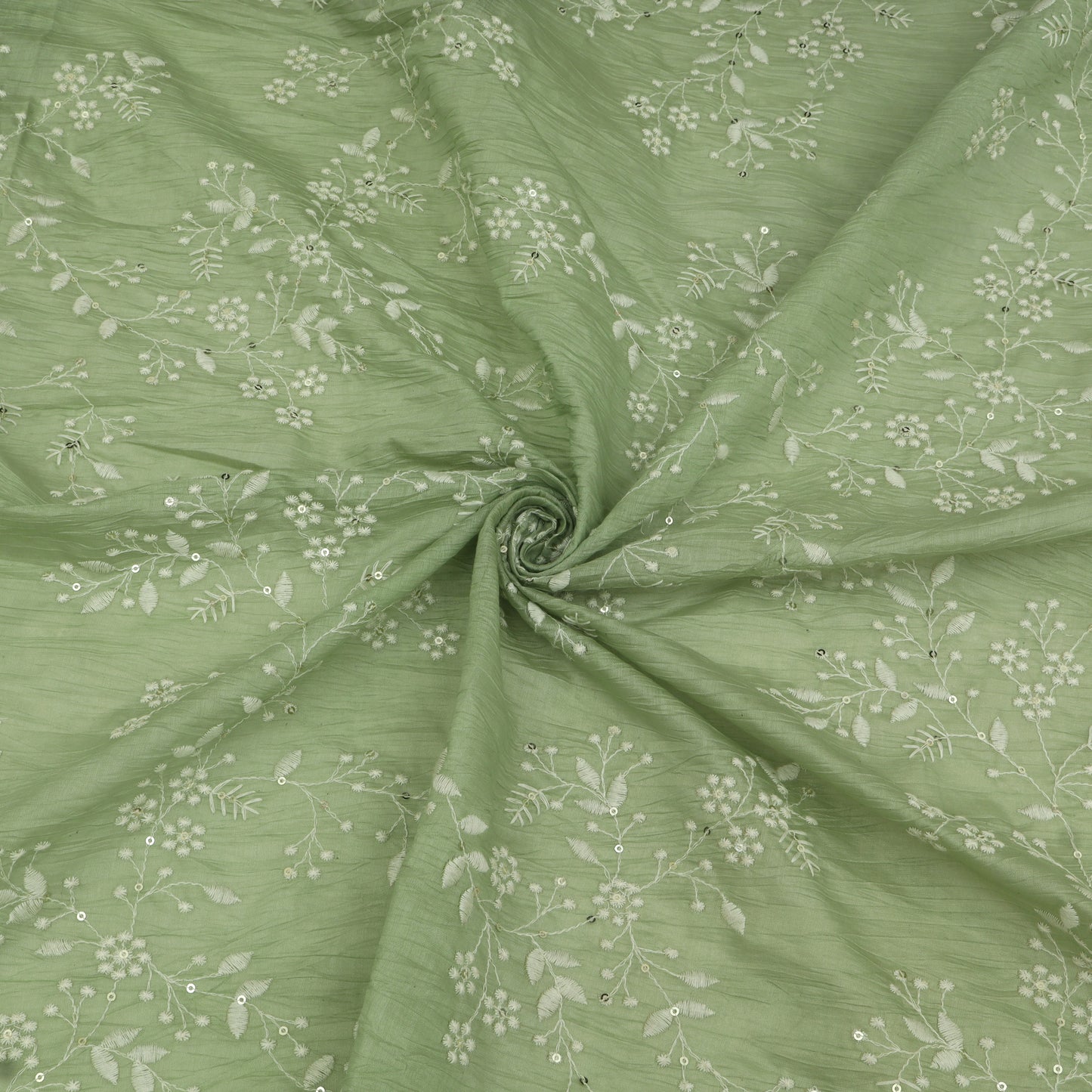 Crush Mul Chanderi Embroidery Fabric