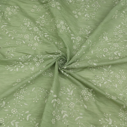 Crush Mul Chanderi Embroidery Fabric