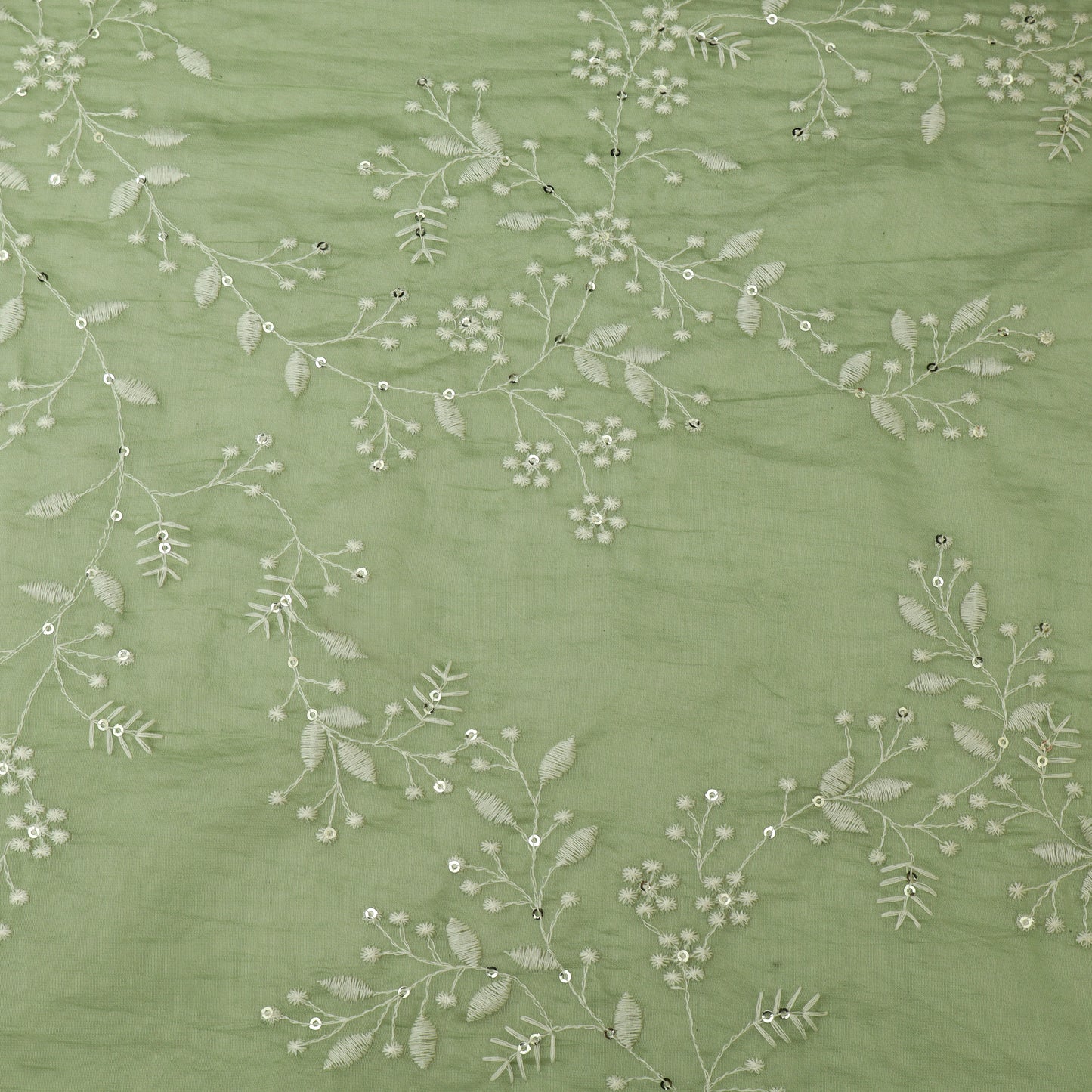 Crush Mul Chanderi Embroidery Fabric