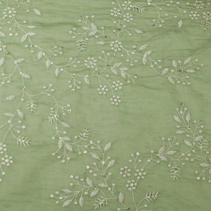 Crush Mul Chanderi Embroidery Fabric