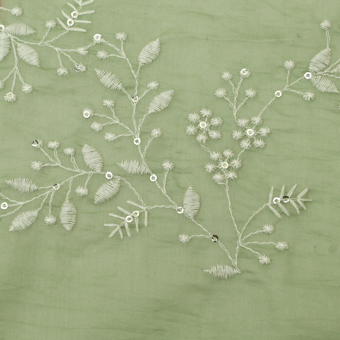 Crush Mul Chanderi Embroidery Fabric