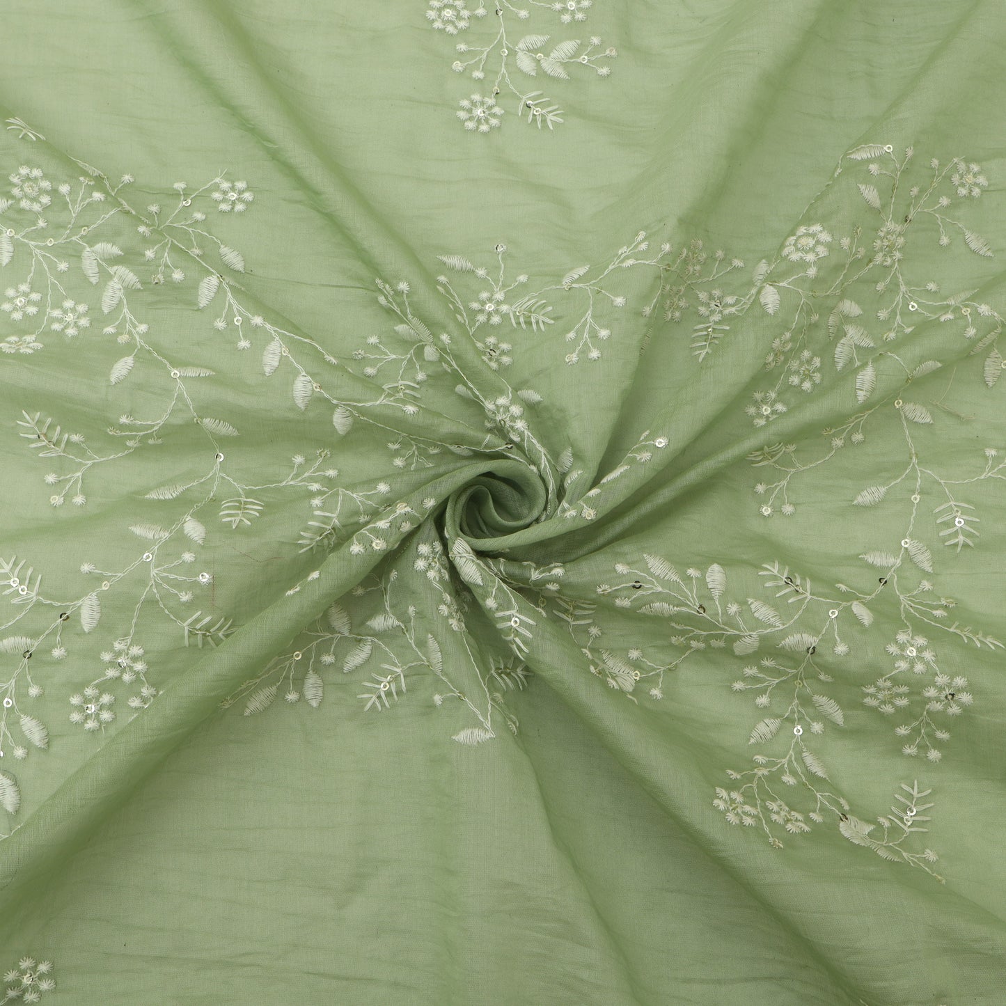 Crush Mul Chanderi Embroidery Fabric