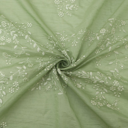 Crush Mul Chanderi Embroidery Fabric