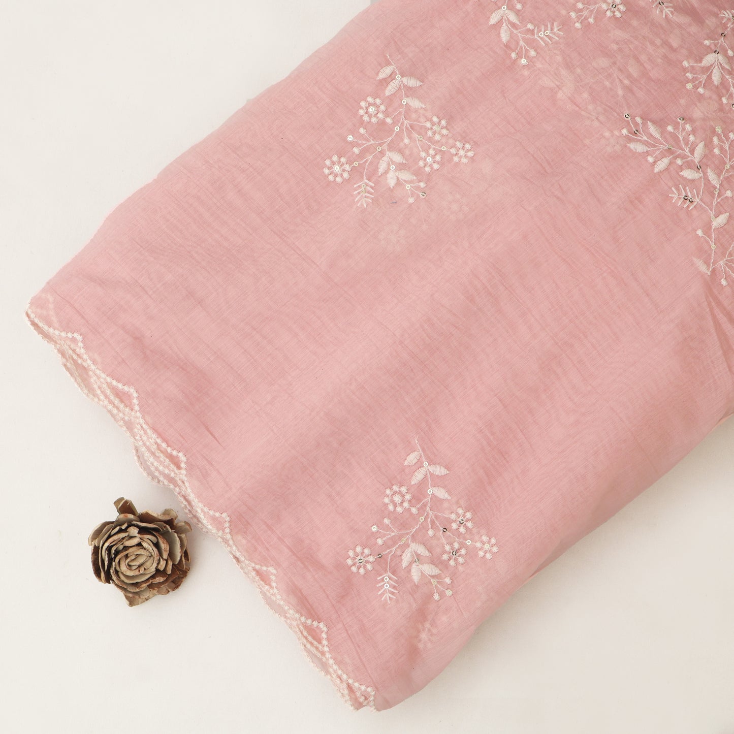 Mul Chanderi Border Embroidery Dupatta