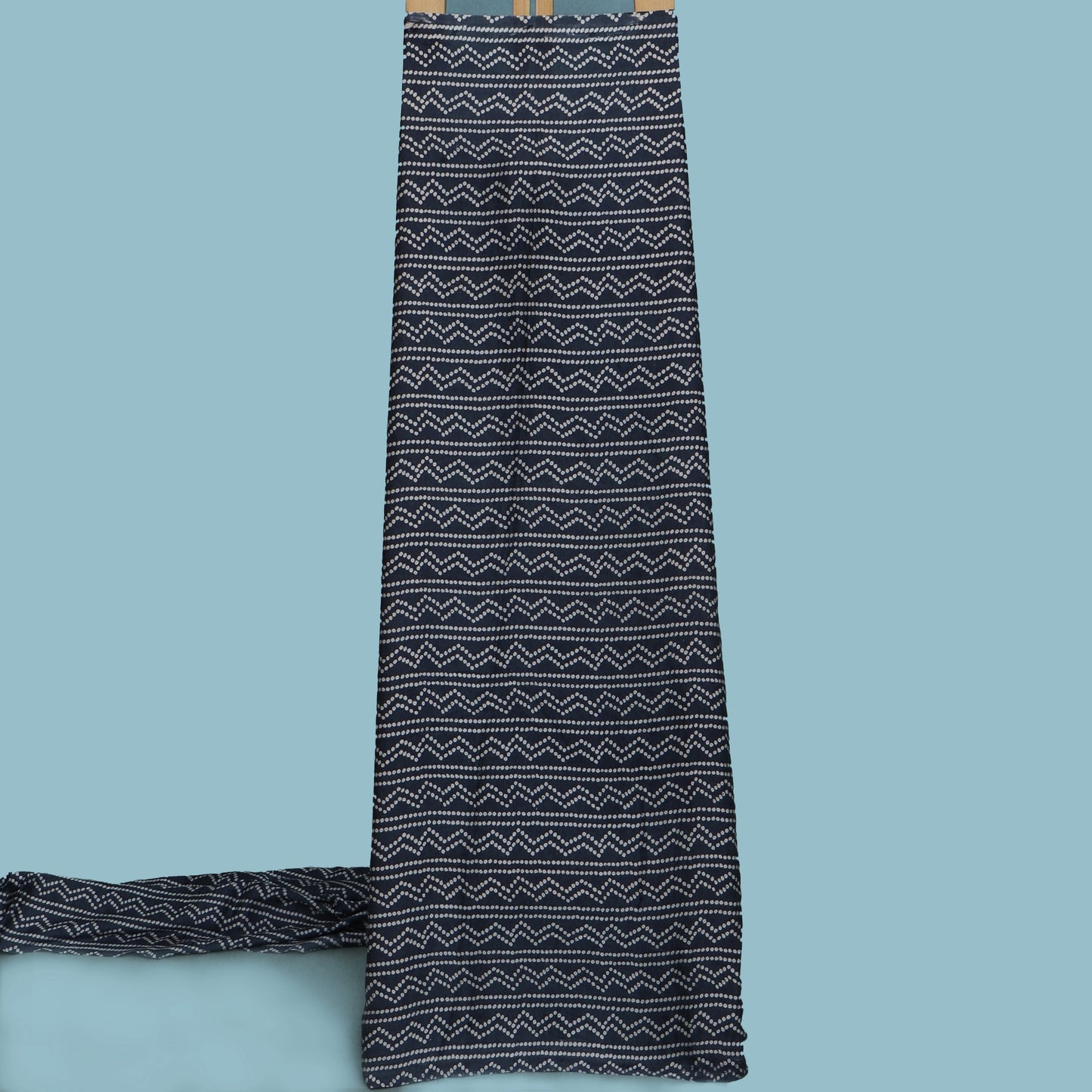 Blue Color Modal Satin Print Fabric