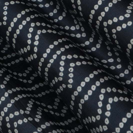 Blue Color Modal Satin Print Fabric