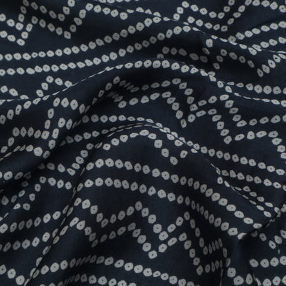 Blue Color Modal Satin Print Fabric