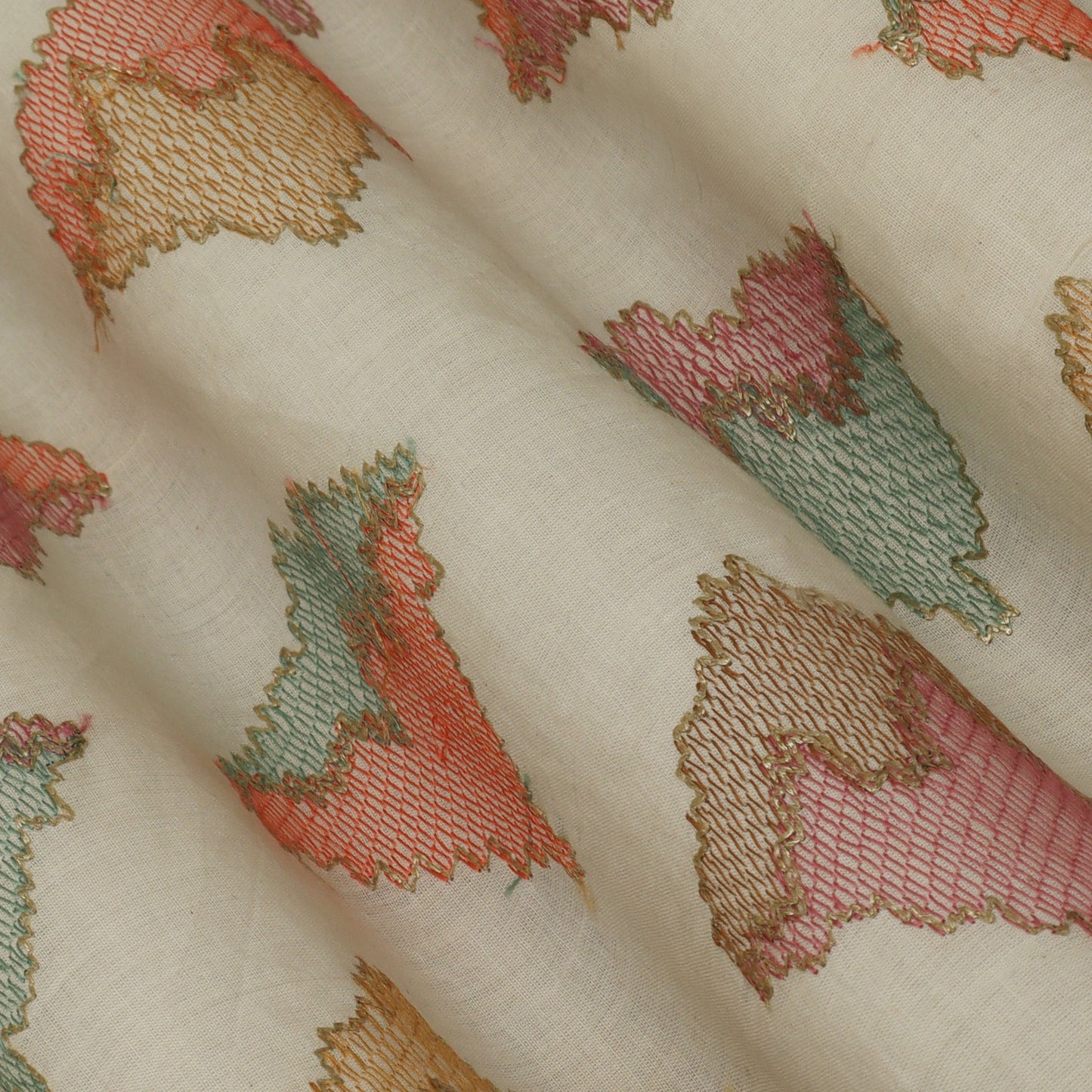 Ivory Color Cotton Embroidery 54" Fabric