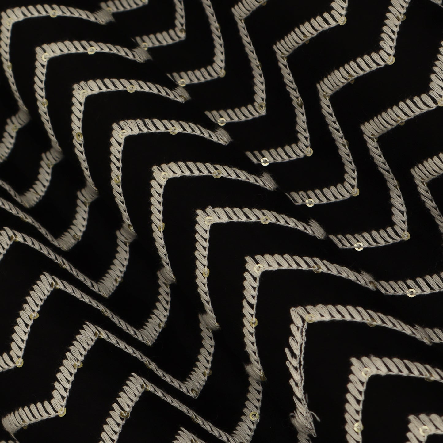 Black Color Cotton Embroidery Fabric