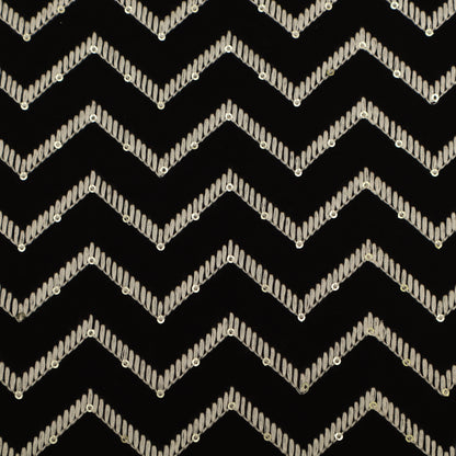 Black Color Cotton Embroidery Fabric