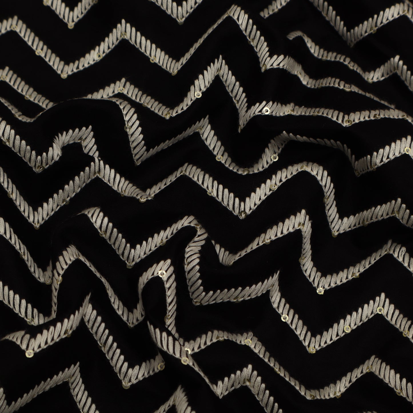 Black Color Cotton Embroidery Fabric