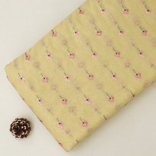 Mul Chanderi Embroidery Fabric