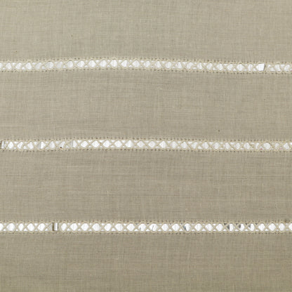 Off White Color Kora Cotton Embroidery Fabric