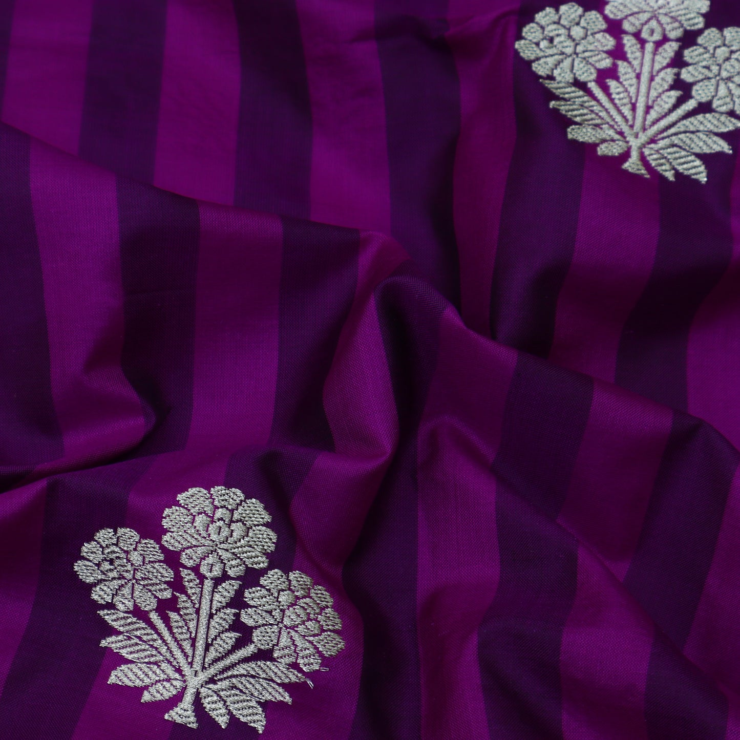 Purple Color Kadwa Brocade Fabric