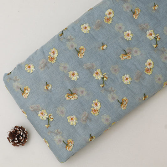 Chanderi Embroidery Fabric