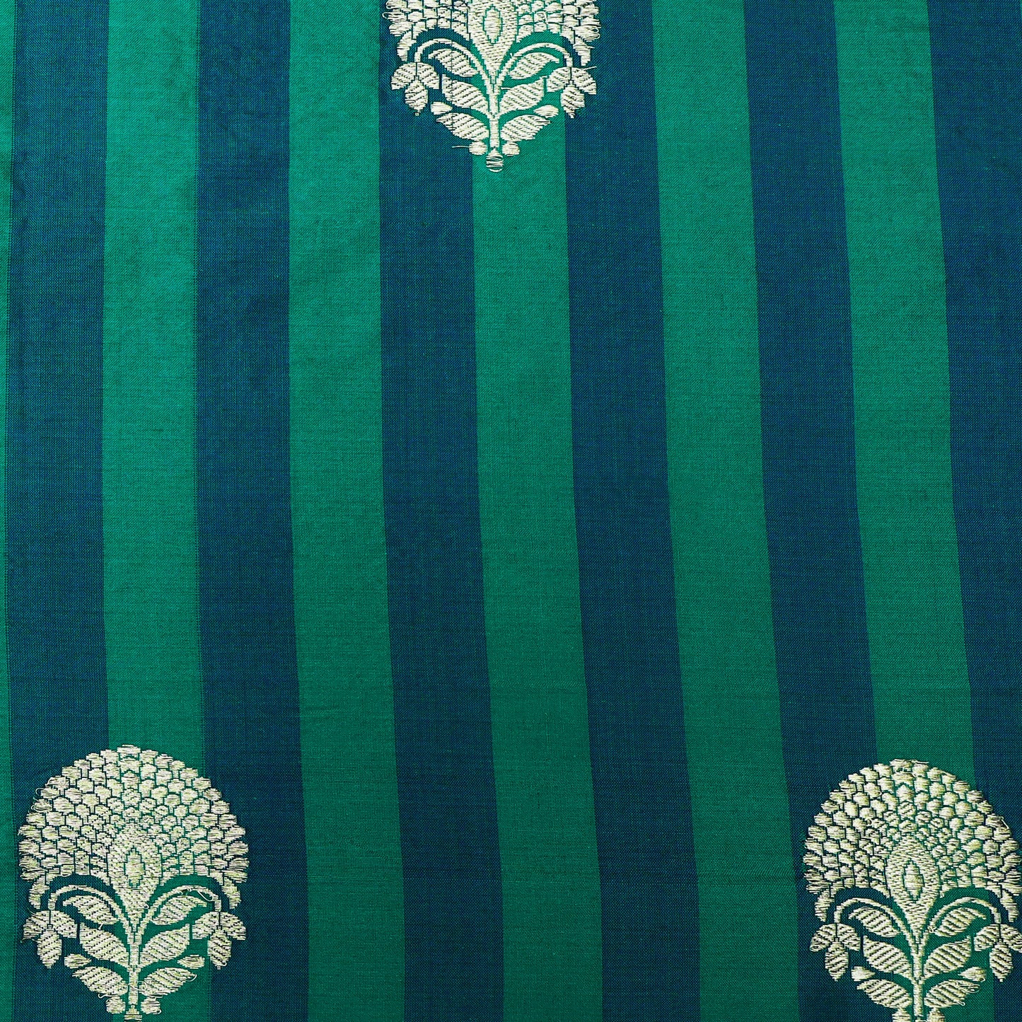 Rama Green Color Kadwa Brocade Fabric