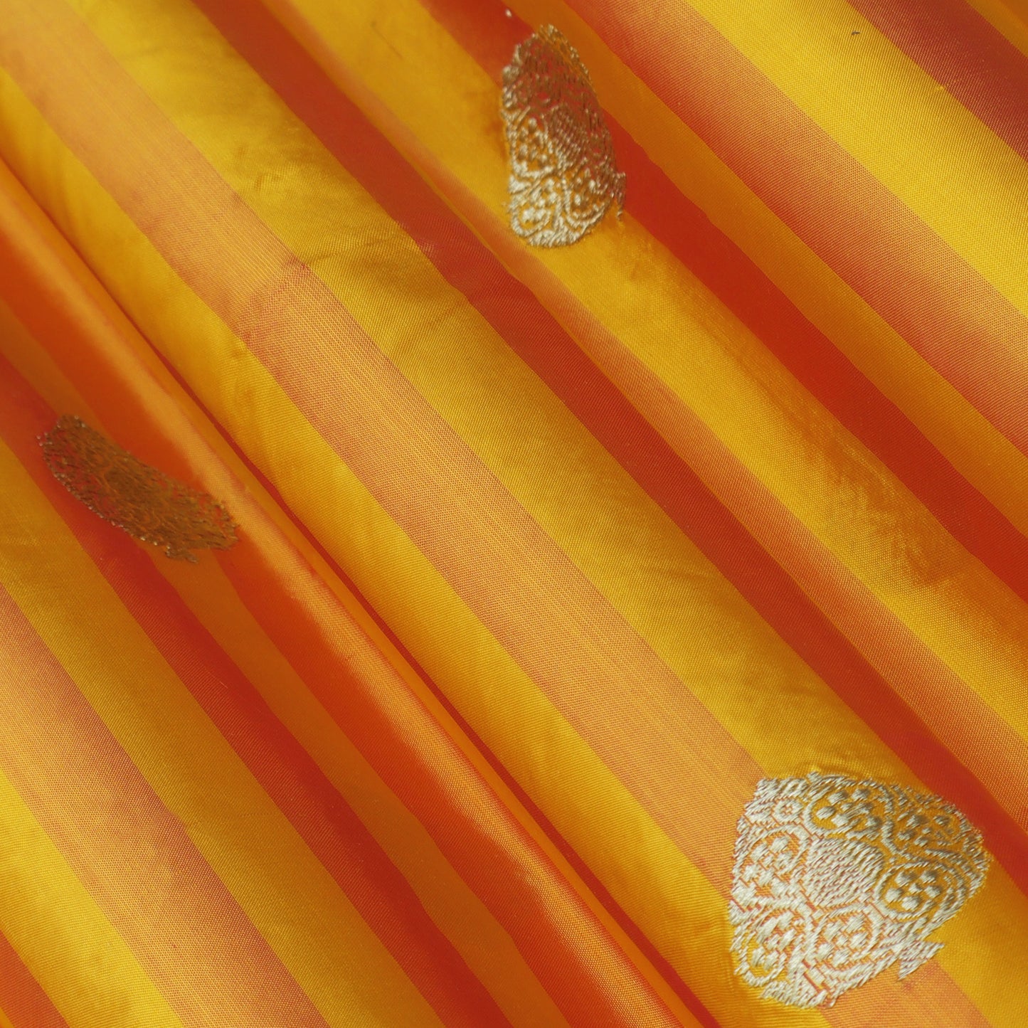 Yellow Color Kadwa Brocade Fabric