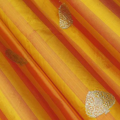 Yellow Color Kadwa Brocade Fabric