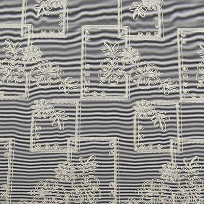 Crepe Stripe Embroidery Fabric
