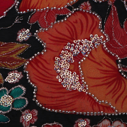 Multi-Colored Chinnon Position Print Sequence Embroidery Fabric