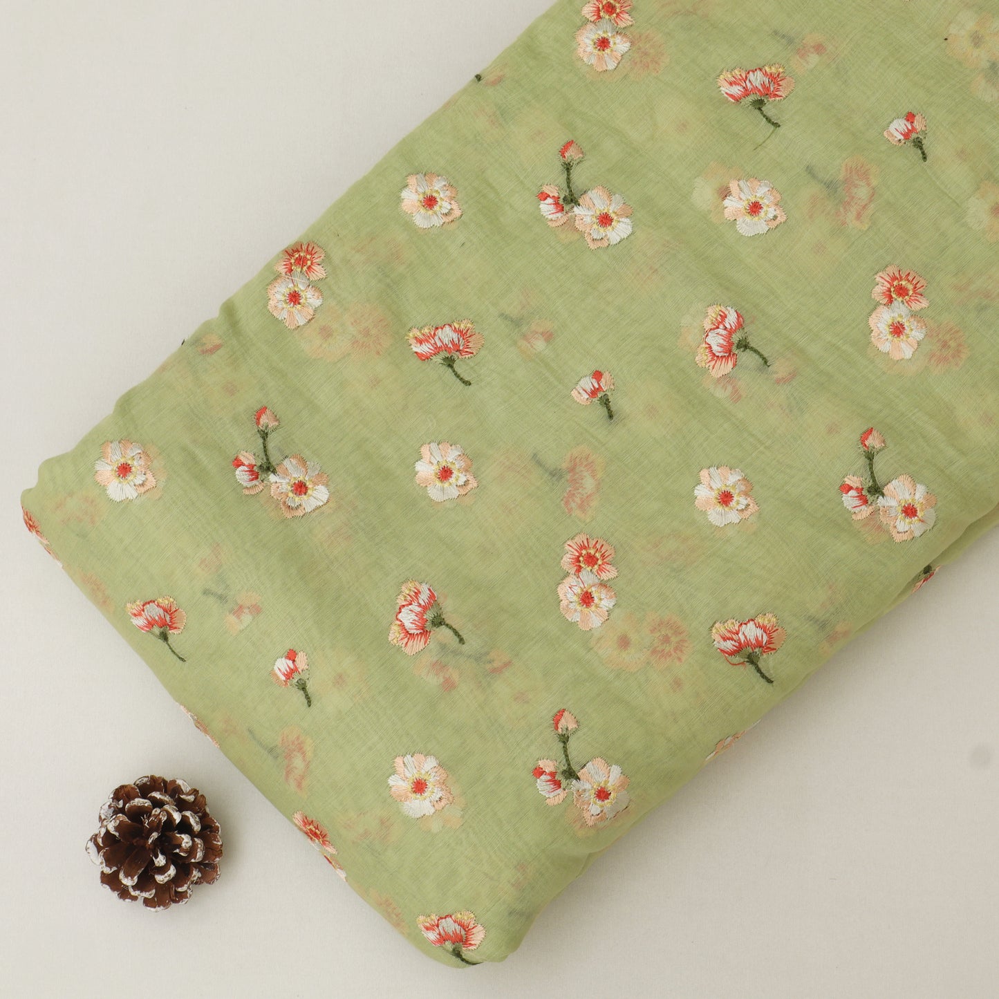 Chanderi Embroidery Fabric