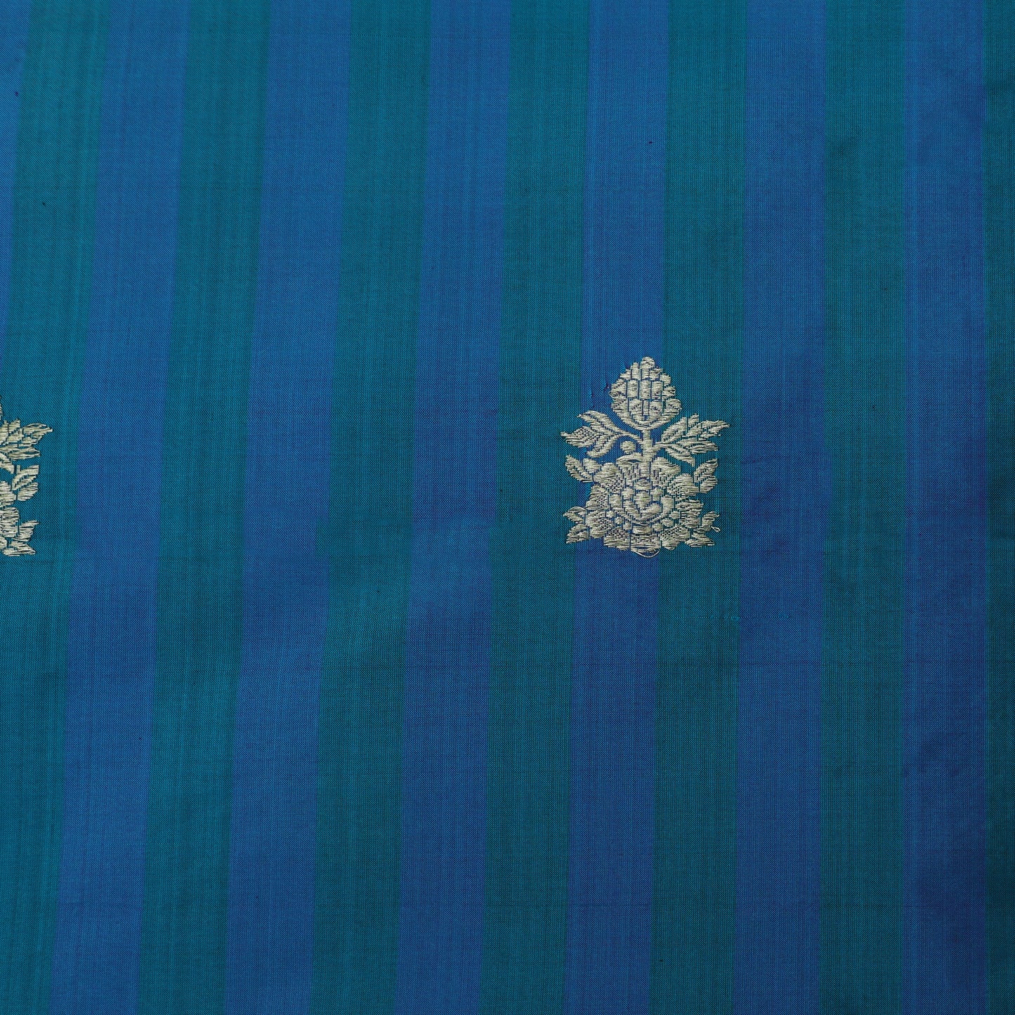 Blue Color Kadwa Brocade Fabric