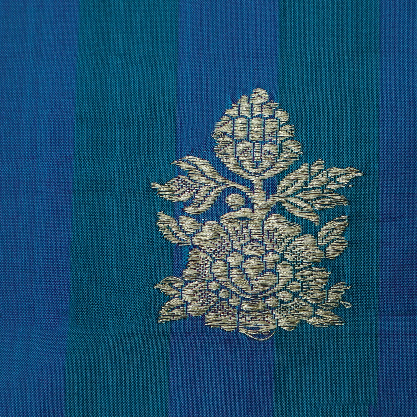 Blue Color Kadwa Brocade Fabric