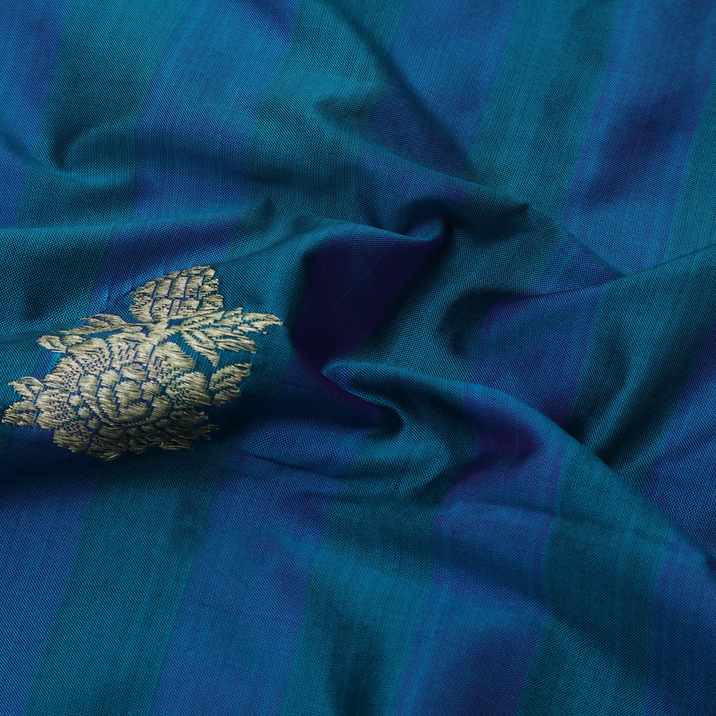 Blue Color Kadwa Brocade Fabric